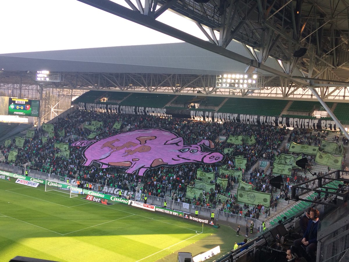 Les supporters de l'ASSE se paient Aulas et Le Graët