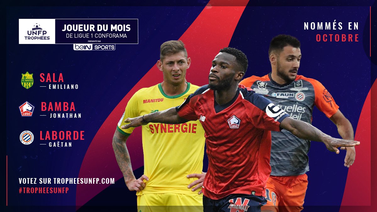 Les 3 joueurs nommés pour le Trophée UNFP du meilleur joueur du mois d’octobre