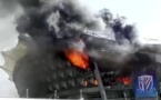 Un incendie spectaculaire au stade du Shanghai Shenhua